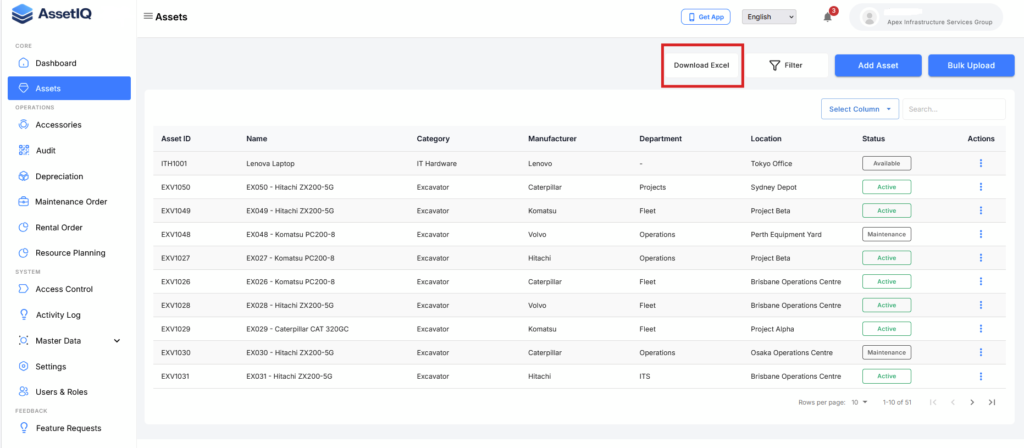 Export Asset Data image